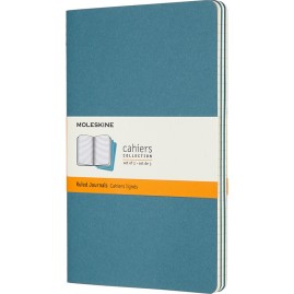 Блокнот MOLESKINE CAHIER JOURNAL LARGE, линейка, голубой