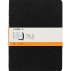 Блокнот MOLESKINE CAHIER JOURNAL XLARGE, линейка, черный