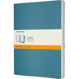Блокнот MOLESKINE CAHIER JOURNAL XLARGE, линейка, голубой