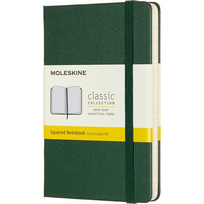 Блокнот MOLESKINE CLASSIC POCKET, клетка, зеленый MM712K15