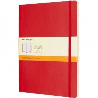 Блокнот MOLESKINE CLASSIC SOFT LARGE, линейка, красный