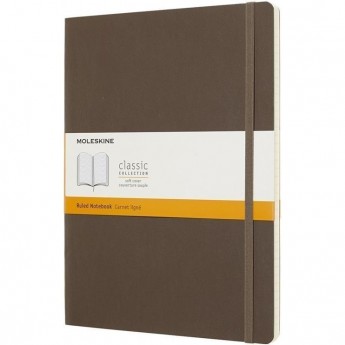 Блокнот MOLESKINE CLASSIC SOFT LARGE, нелинованный, коричневый