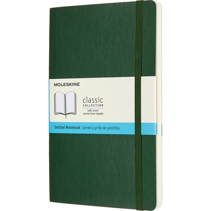 Блокнот MOLESKINE CLASSIC SOFT LARGE, пунктир, зеленый QP619K15