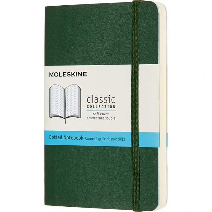 Блокнот MOLESKINE CLASSIC SOFT POCKET, пунктир, зеленый QP614K15