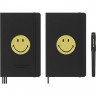 Набор MOLESKINE LE SMILEY ежедневник/блокнот/ручка-роллер Large черный LESMILEYKAWSET
